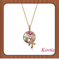 Pendentif en forme de lollipop exquis en pendentif en cristal et perle en incrustation